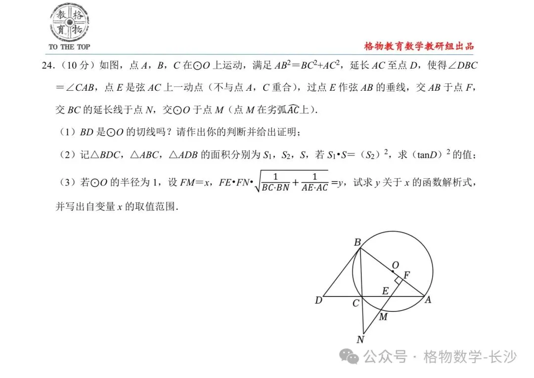 初三数学第21期|23年长沙中考压轴题 第3张