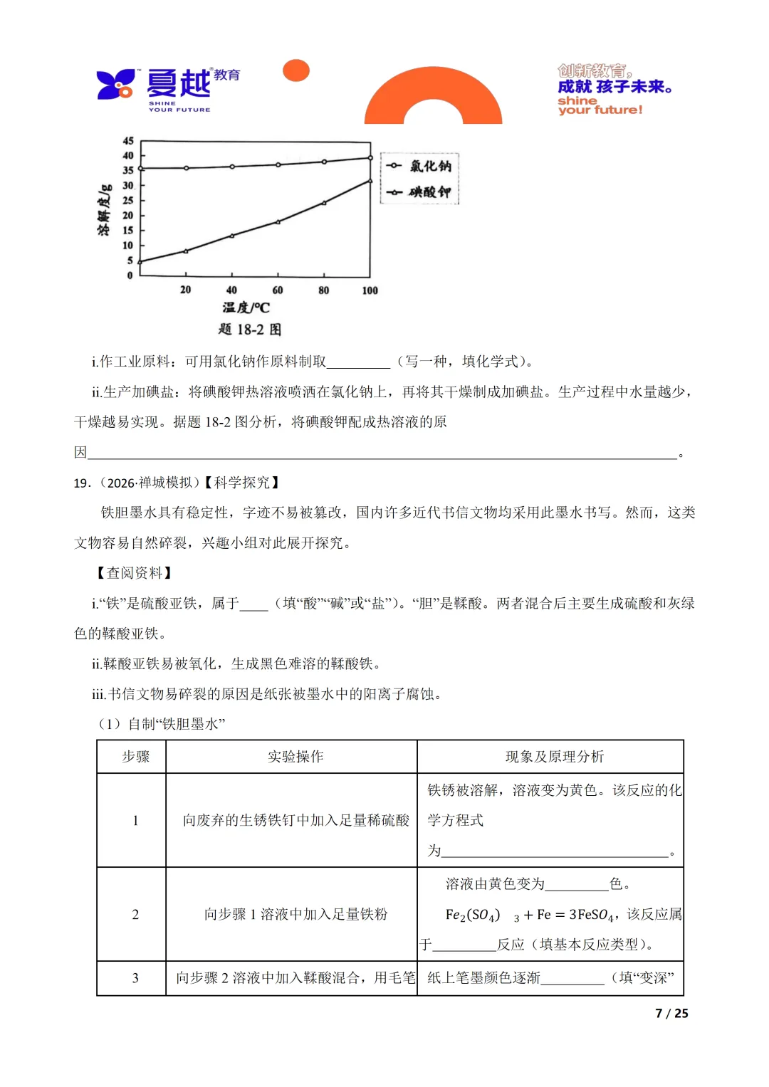 佛山市禅城区2026年化学中考一模试卷 第7张