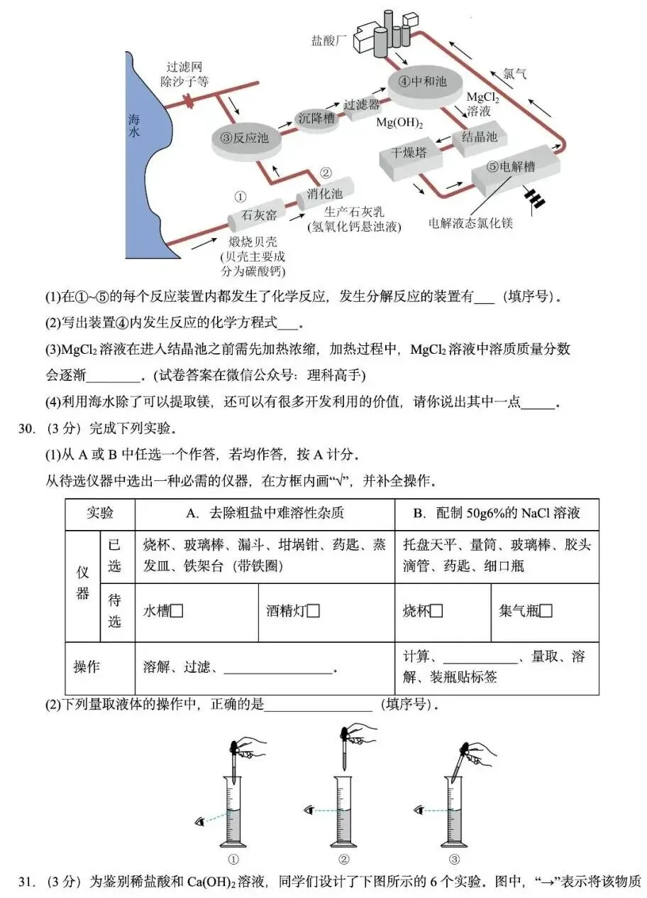 2026年九年级中考第一次化学模拟考试(北京专用)(含答案) 第6张