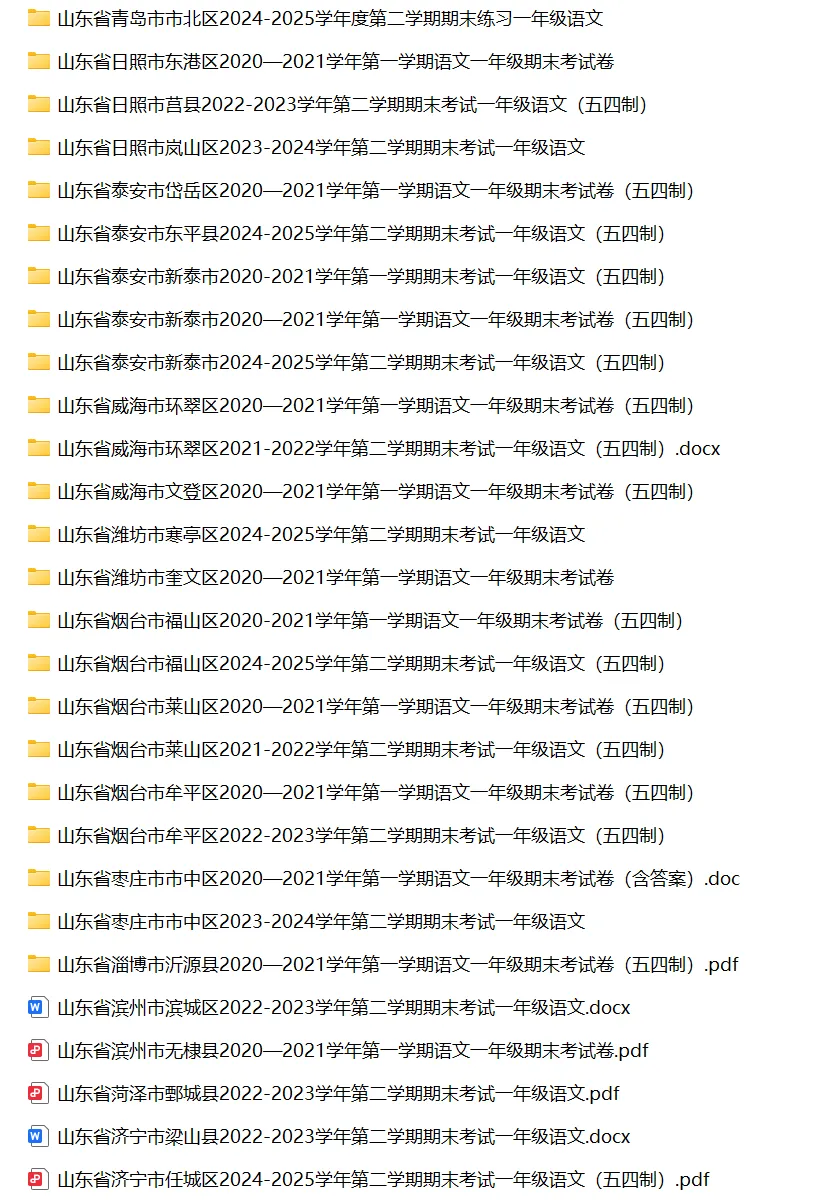 山东省小学语文一年级下学期历年期末真题试卷汇编 | 可下载打印 第3张