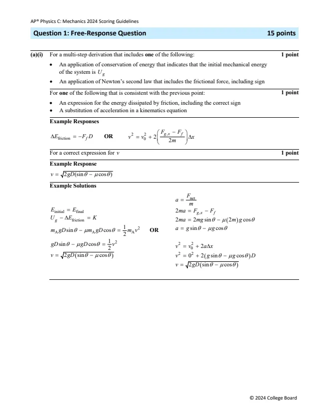 ~【高清PDF】AP物理C力学历年真题免费分享 第3张