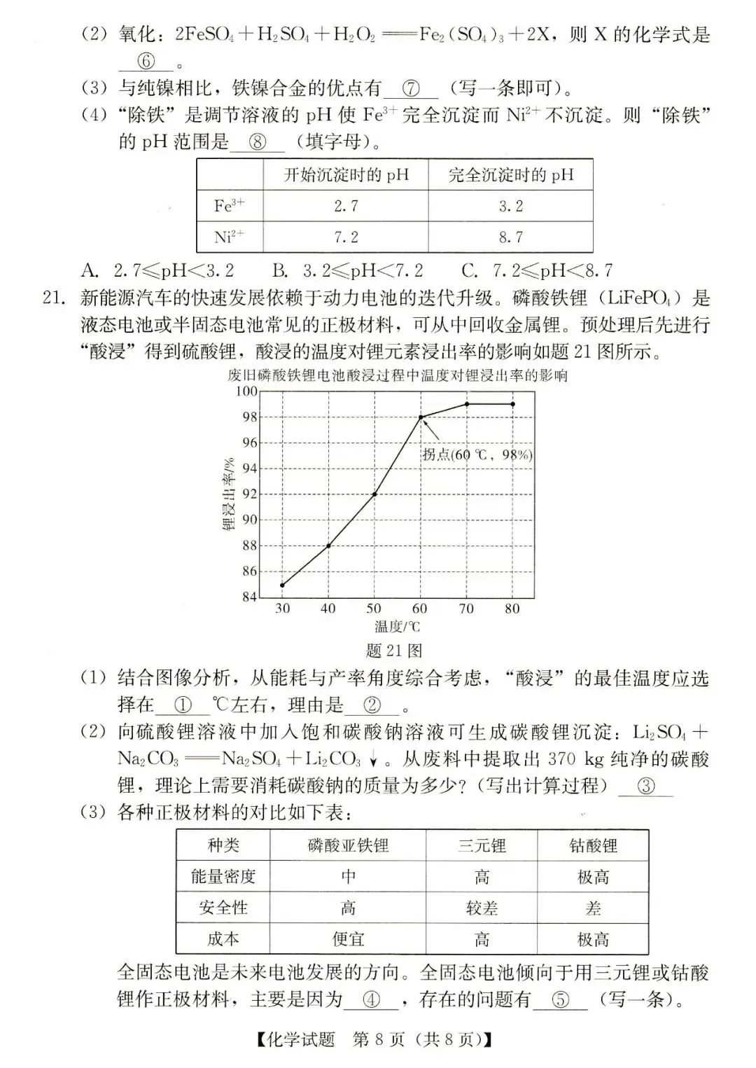 2026年汕尾市九年级模拟考化学试卷 第8张