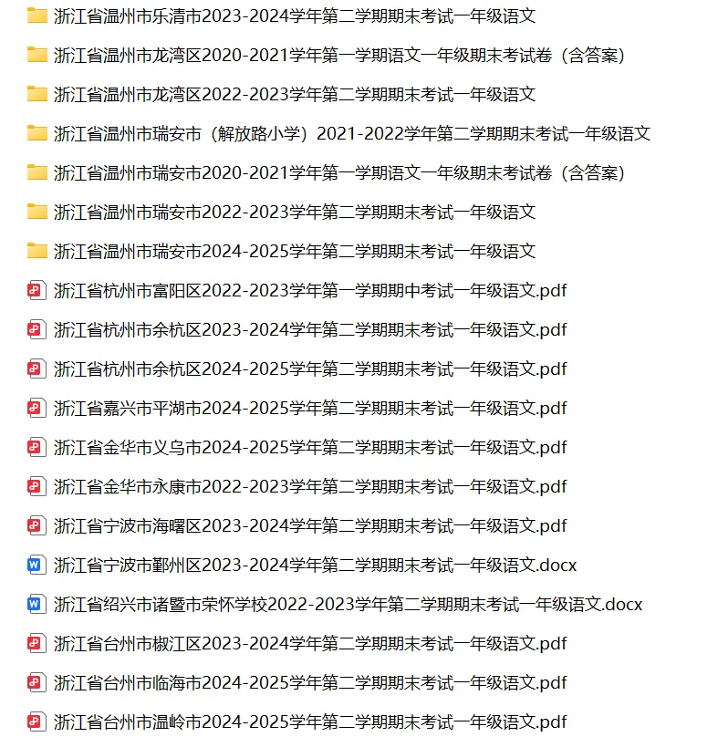 浙江省小学语文一年级下学期历年期末真题试卷汇编 | 可下载打印 第3张