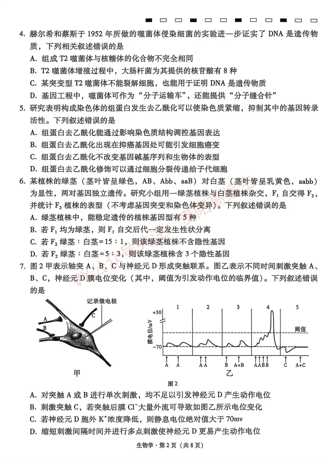 2026届 3+3+3名校联盟高三4月模拟考试卷&答案 汇总 第99张