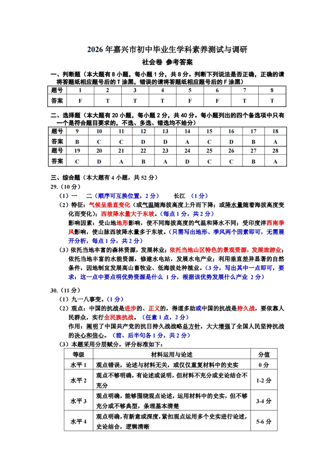 2026年4月浙江省嘉兴市中考一模全科试卷和答案,含英语听力音频,无水印免费下载 第53张