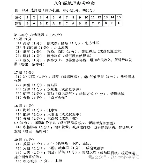2026年4月鞍山八年地、生一模试卷+答案 第9张