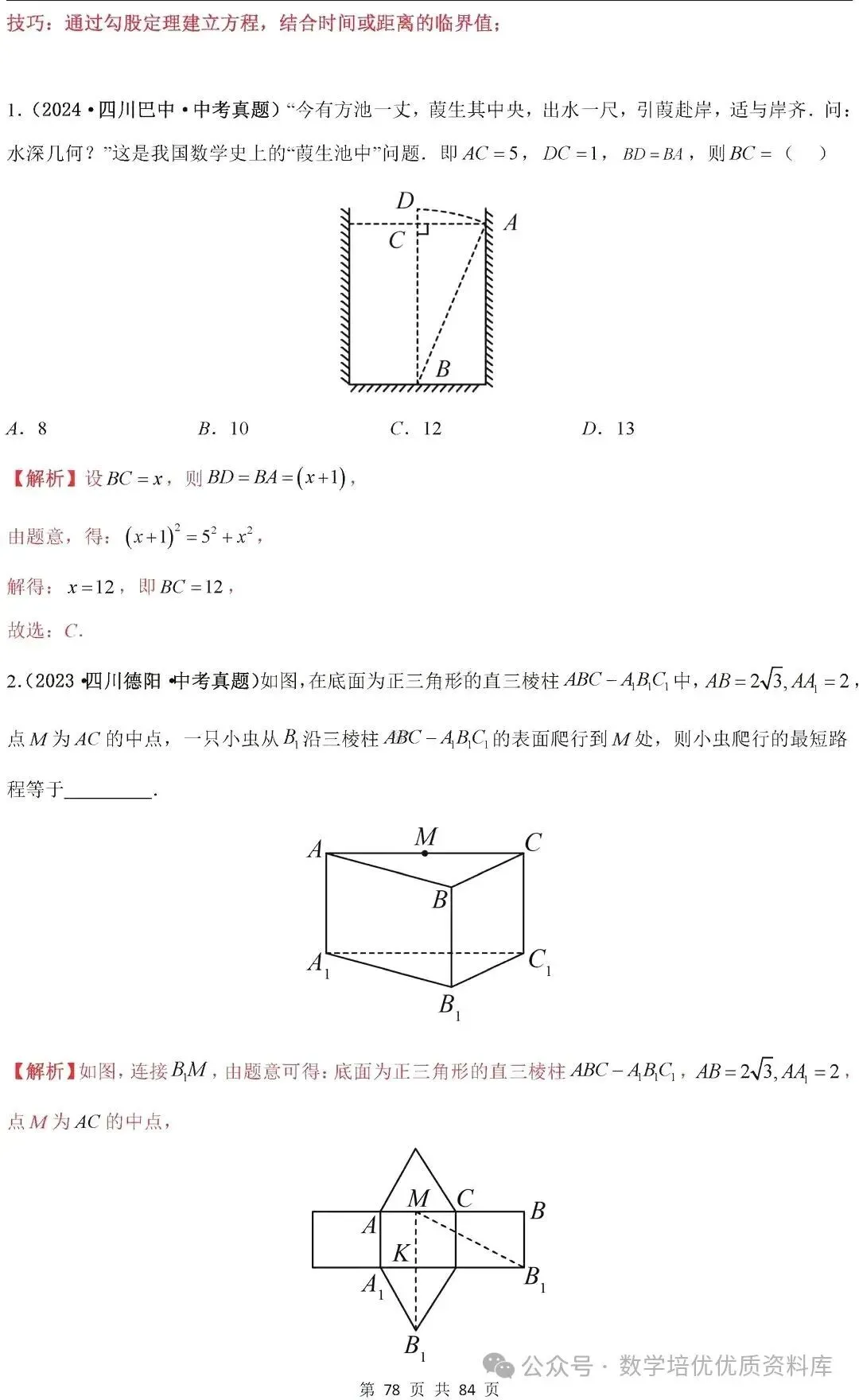 中考数学专题复习之全等三角形与特殊三角形6种考向20种必考题型(共84页,含答案解析) 第80张