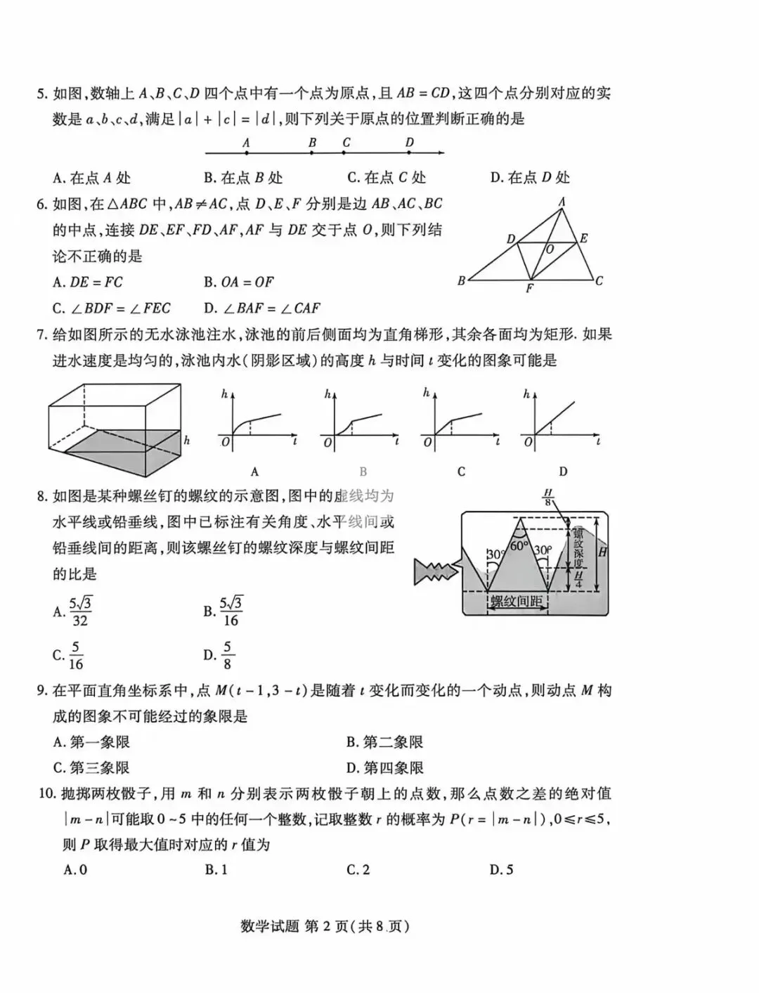 2026年中考—潍坊市一模试题 第2张