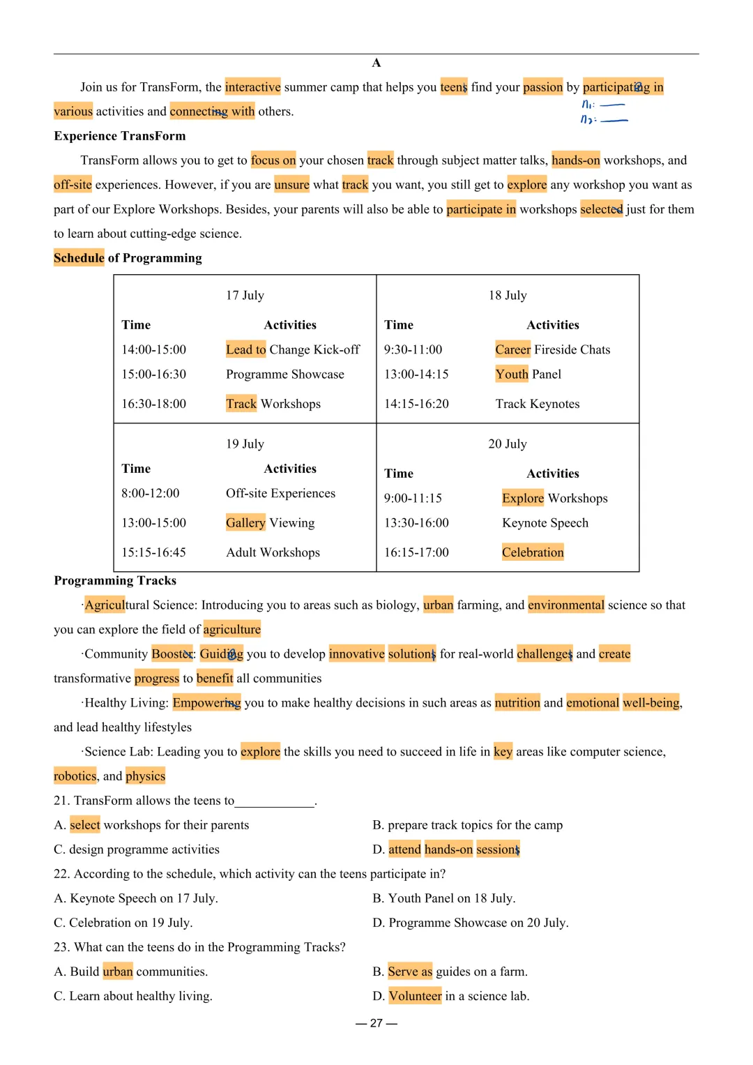2025年高考真题北京卷~阅读A重点词汇 第1张
