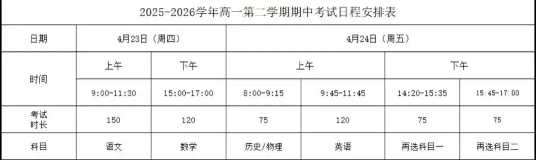 最新!育才/宝中/高级东等高一二年级期中考时间已定!附往年真题领取 第5张