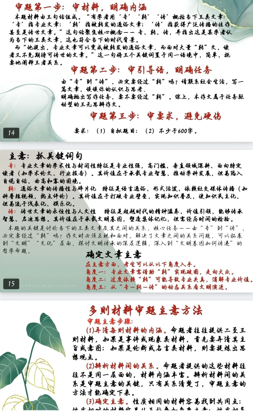 中考语文作文别再瞎跑题了!这份审题立意课件直接把分焊死在卷面上 第5张