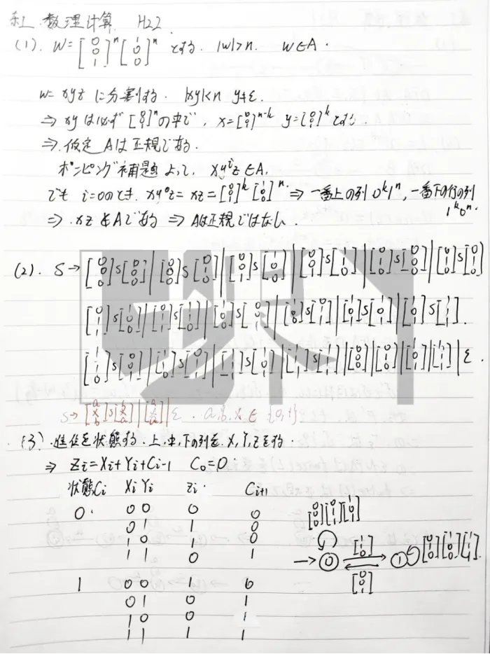 本周真题丨计算机丨东京工业大学情报工学系-形式语言与自动机丨中文解读/考点/解题思路/答案/难易点评 第14张