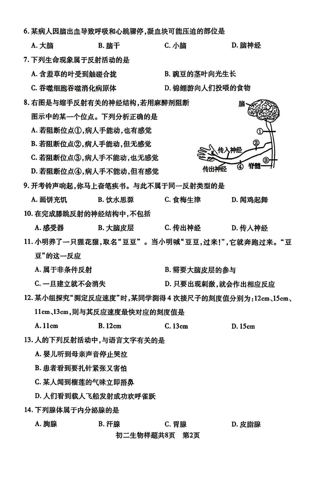 2025年泰山区七下期中生物真题 第2张