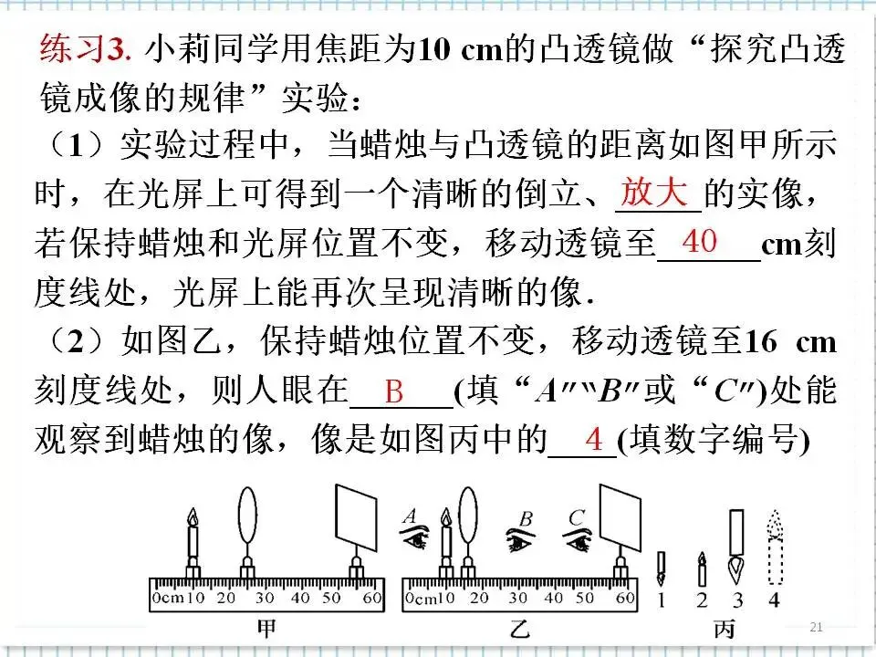 04中考物理复习专题-透镜及其应用 第22张