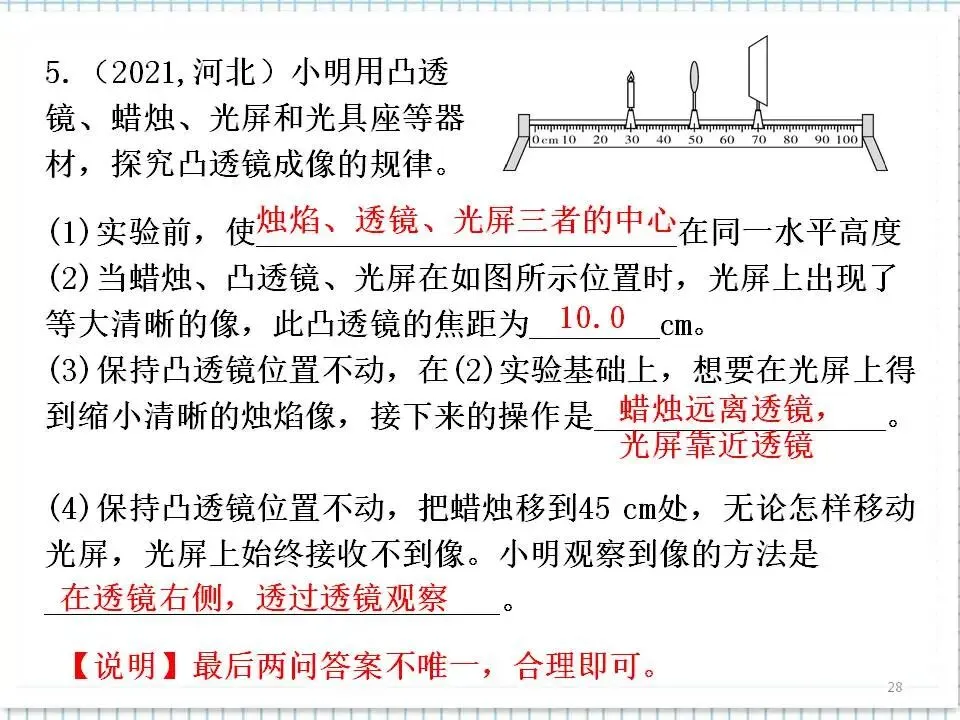 04中考物理复习专题-透镜及其应用 第29张