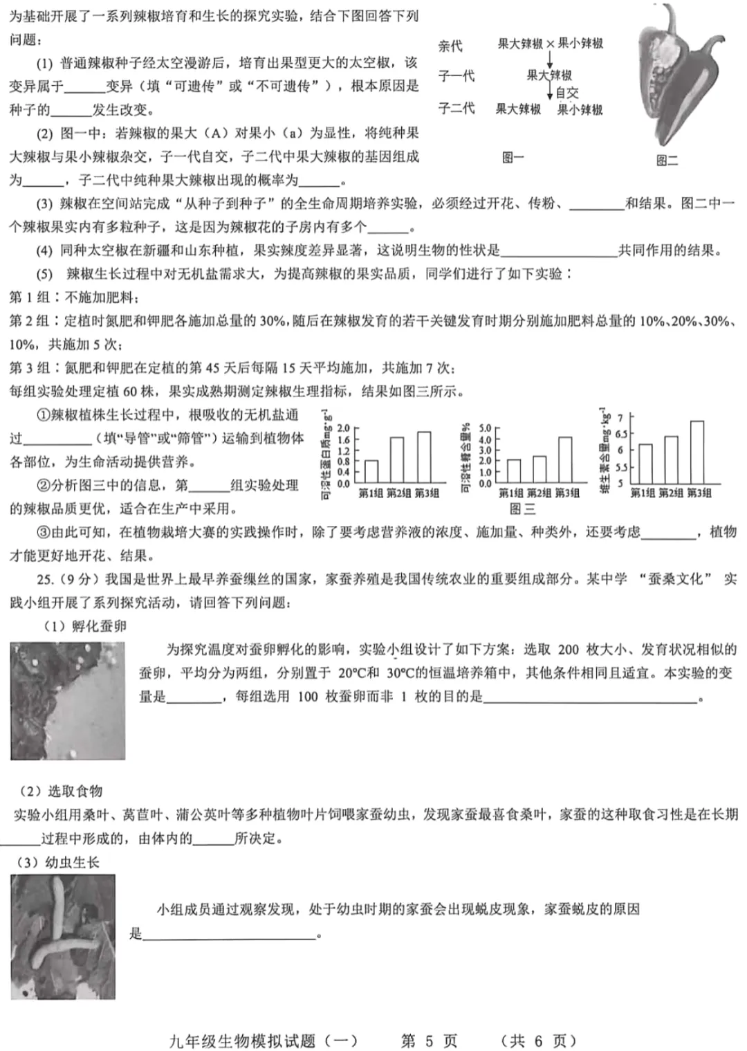 2026年JY初中生物模拟一试卷及答案 第5张