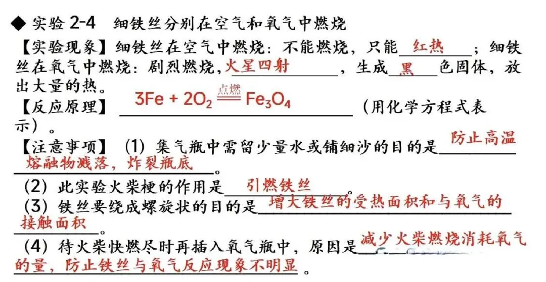 【抢分必备】中考化学教材实验考点速记+强化训练 第6张