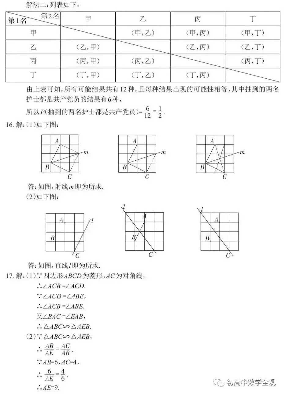 2020~2025年江西中考数学真题卷(含答案) 第42张
