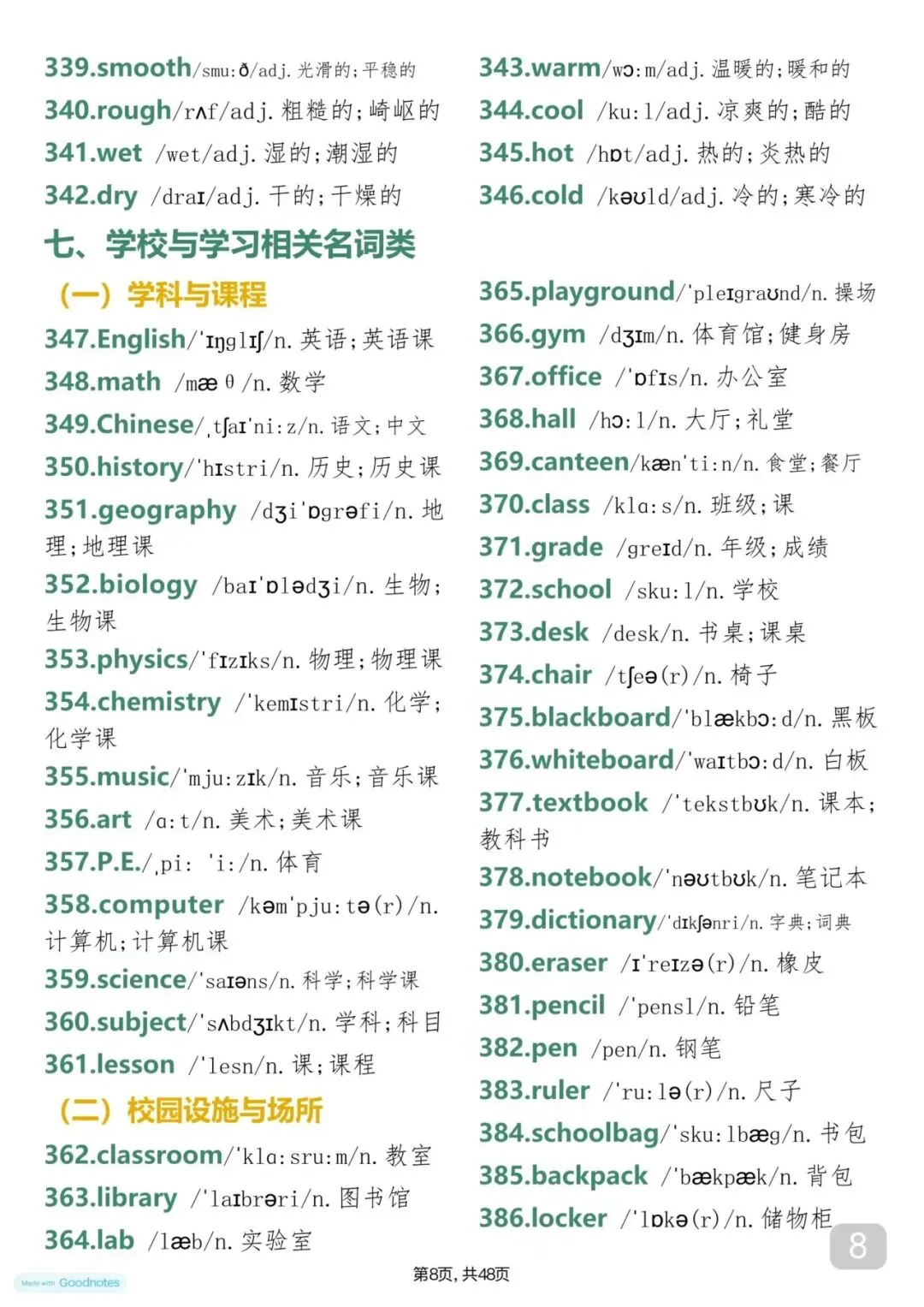 中考英语常考的1700个单词带音标 第8张