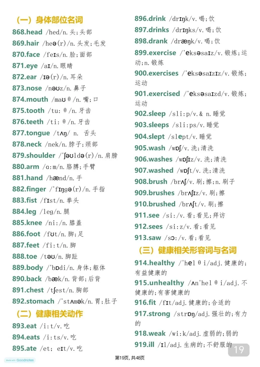 中考英语常考的1700个单词带音标 第19张