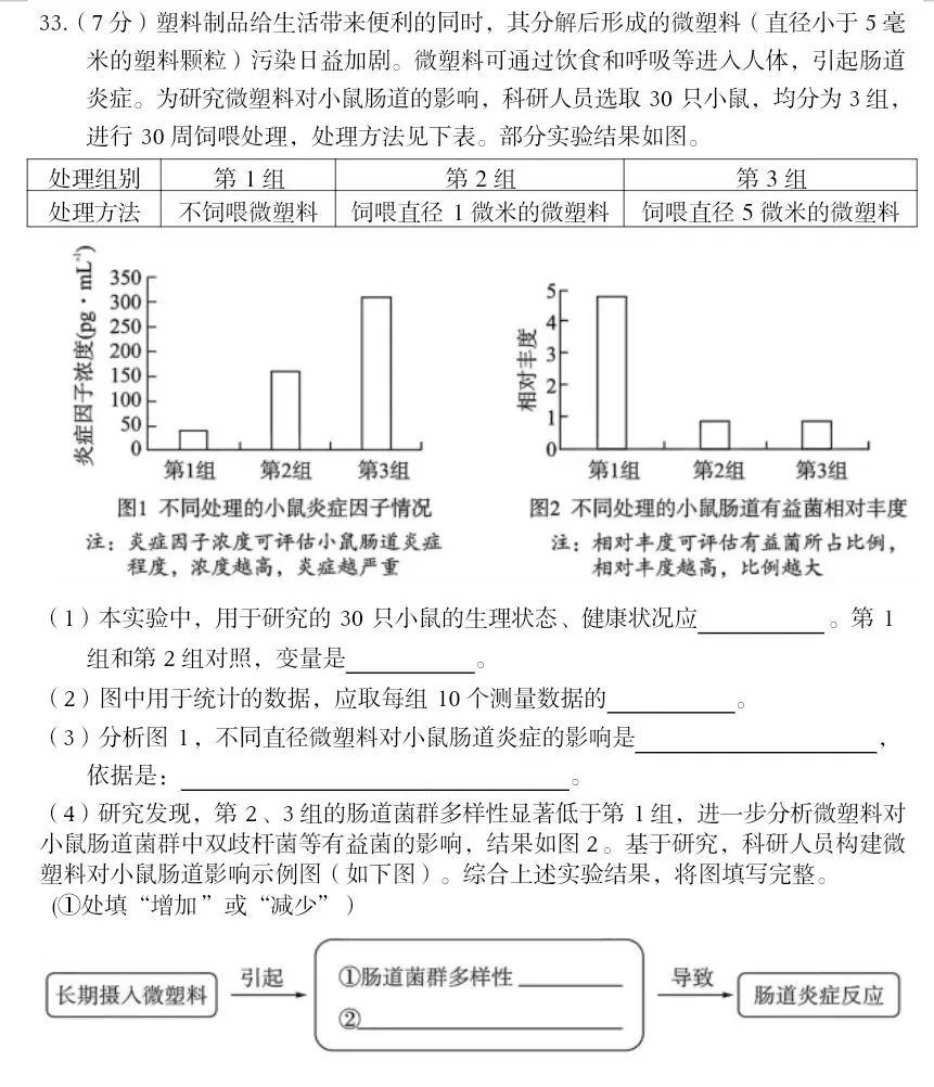 最新人教版初中生物中考复习托底练习卷02(七下全册).docx 第9张