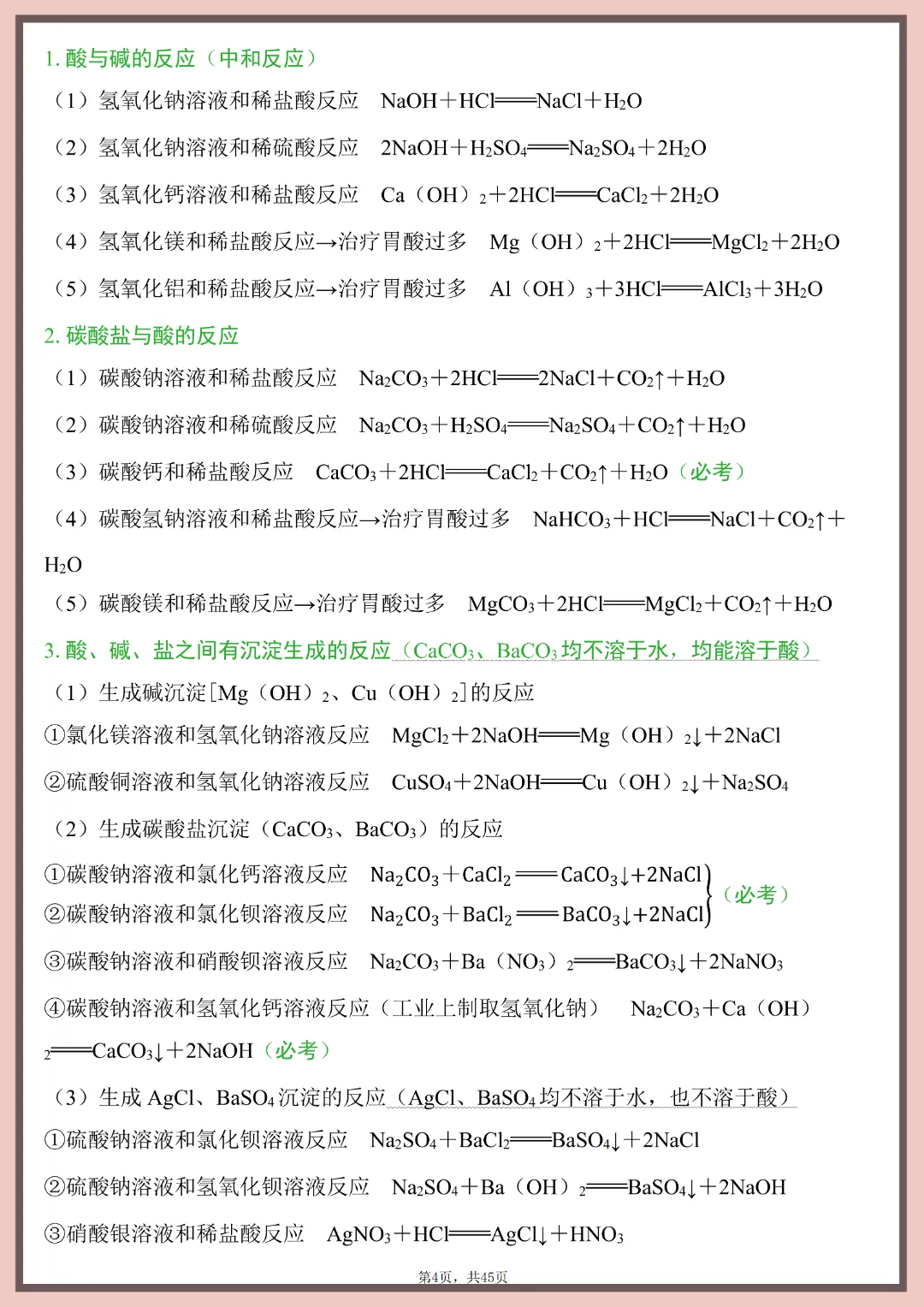 2026年中考化学必背知识点清单~完整高清电子版可打印 第8张
