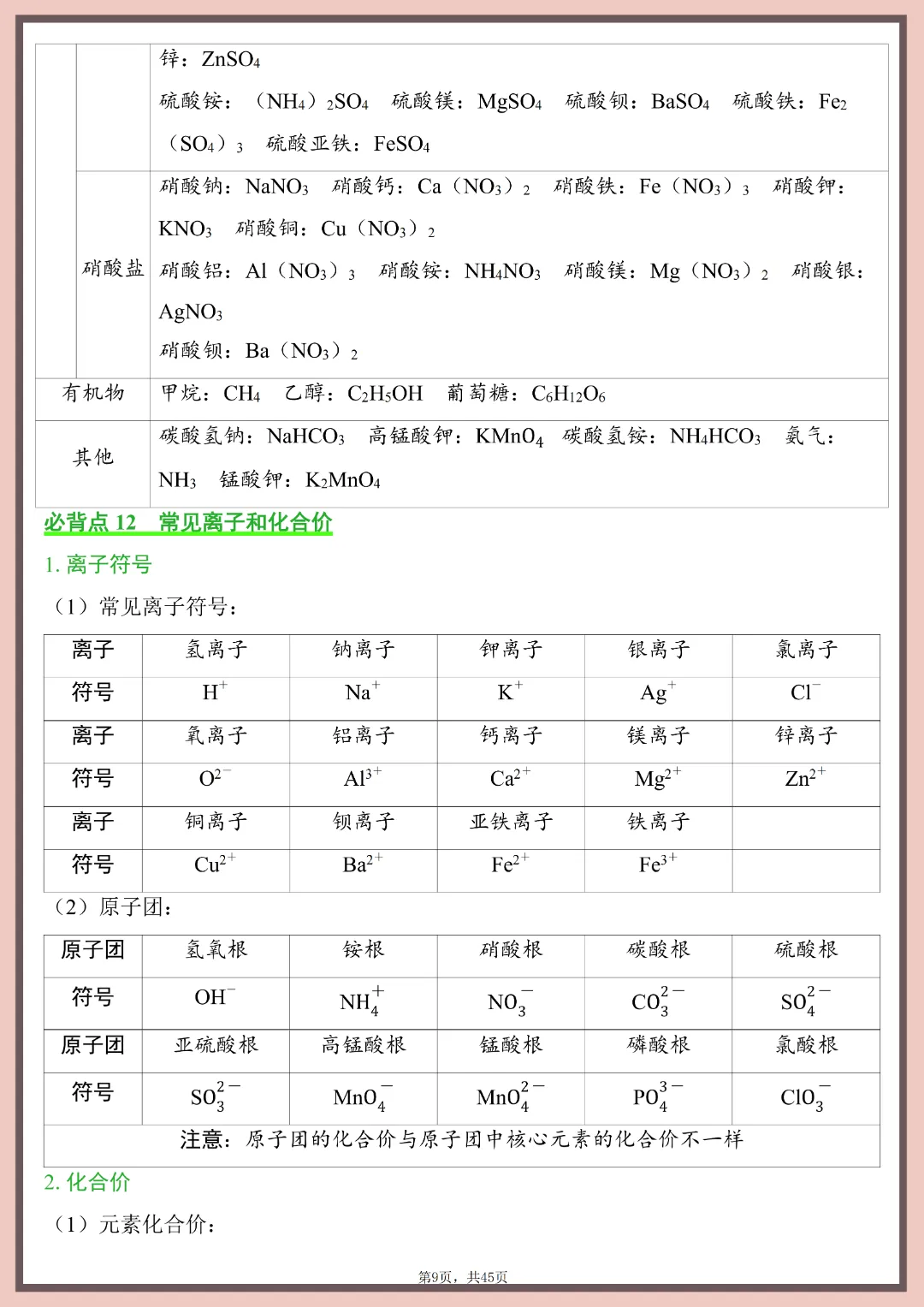 2026年中考化学必背知识点清单~完整高清电子版可打印 第13张