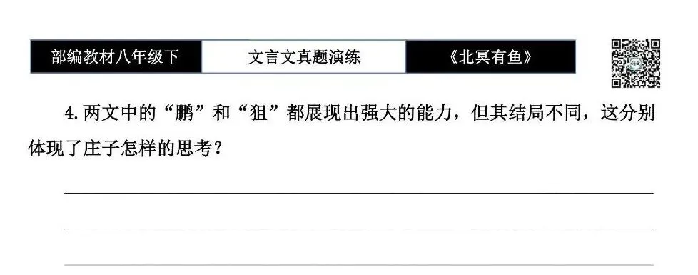 【古诗文真题演练复习】八年级下-04《北冥有鱼》思维导图+对比阅读(20套)(5元) 第16张
