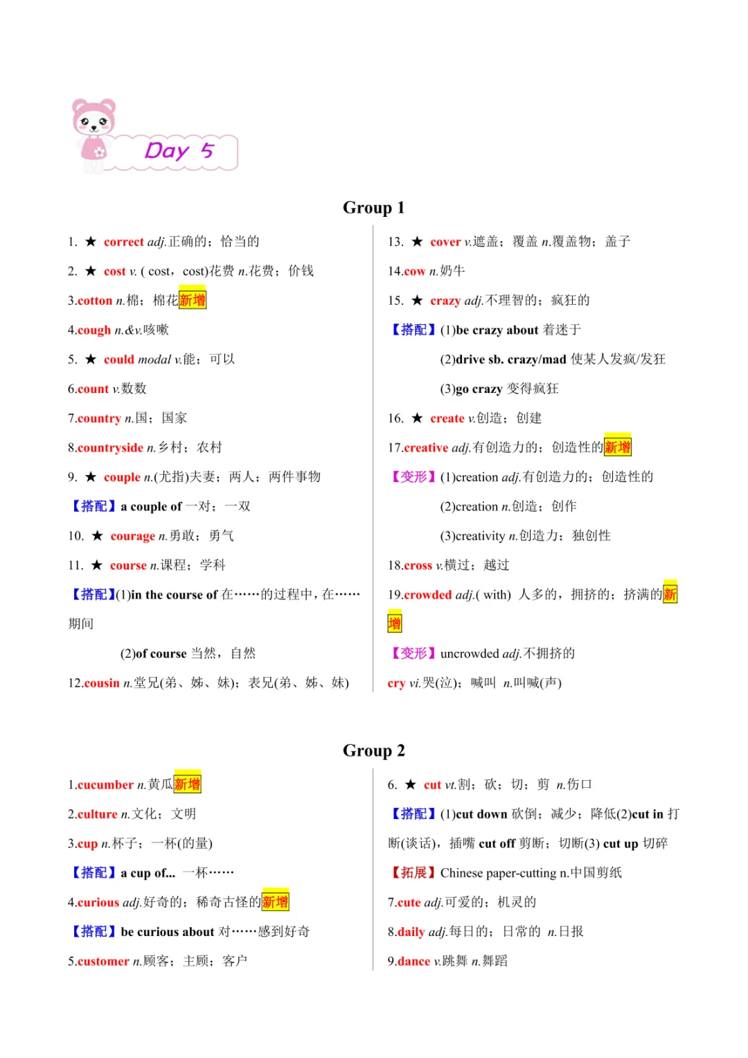中考专项英语 《专题01 20天搞定中考必背1600词(一)》 第21张