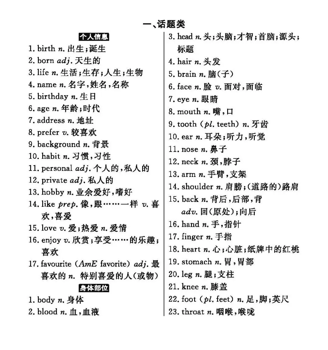中考英语新课标三级词汇汇总 第1张