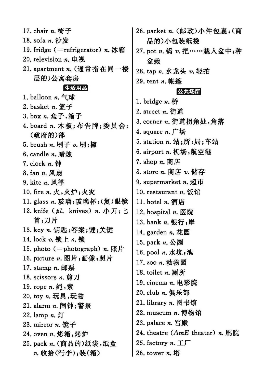 中考英语新课标三级词汇汇总 第5张