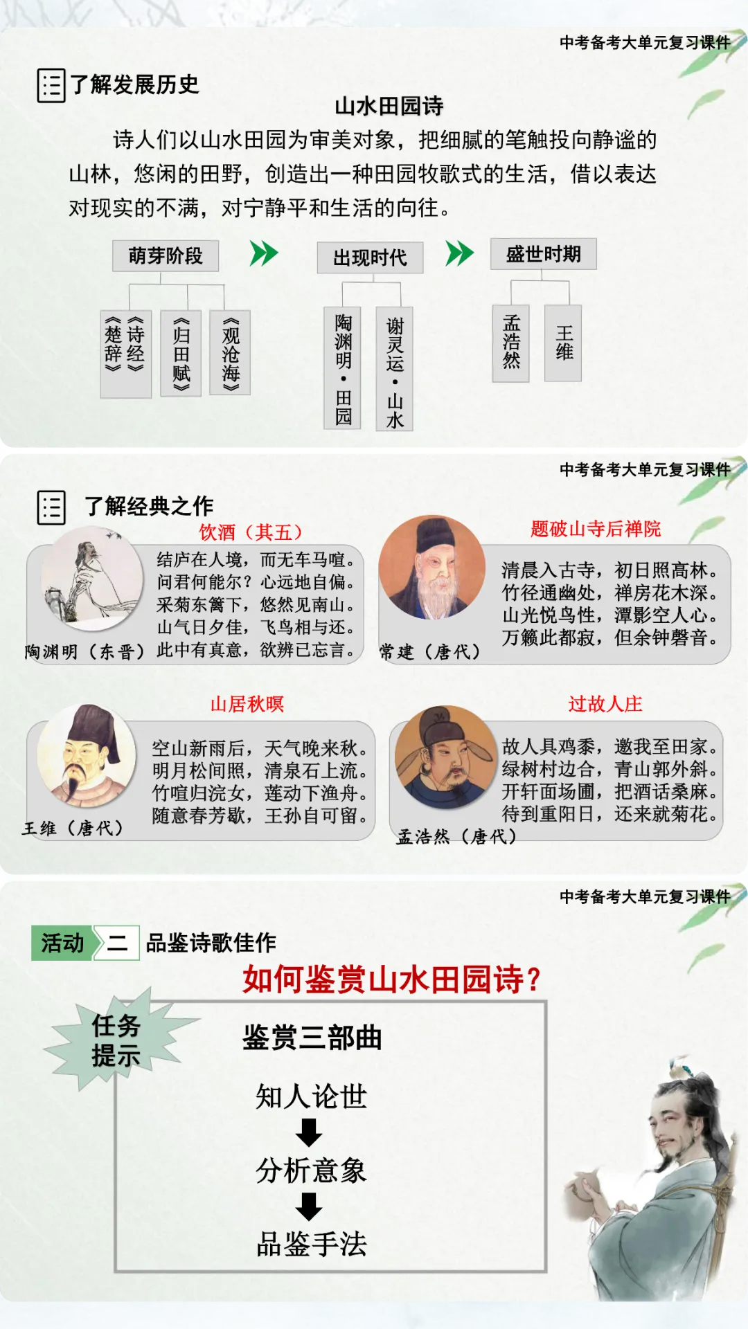 中考山水田园类诗歌复习课这样上,效果超好! 第3张