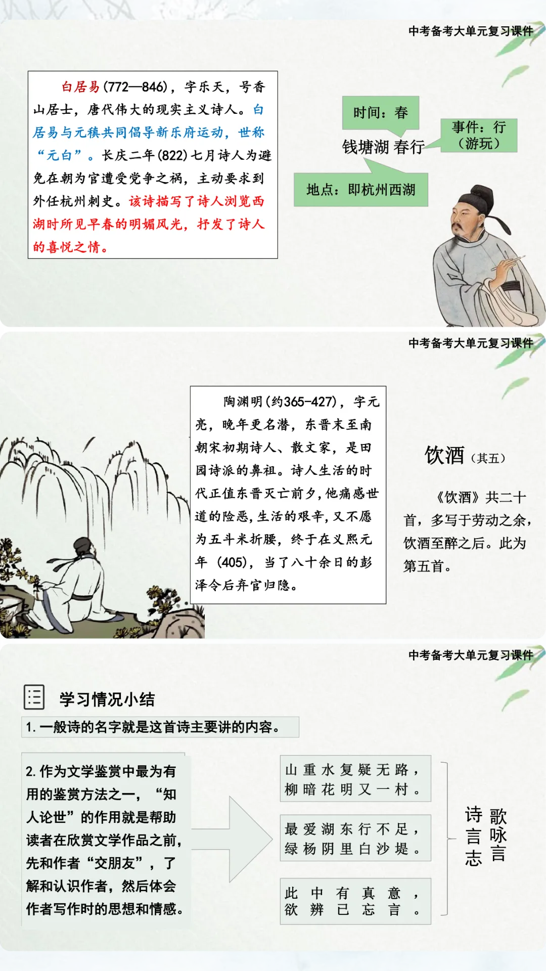 中考山水田园类诗歌复习课这样上,效果超好! 第5张