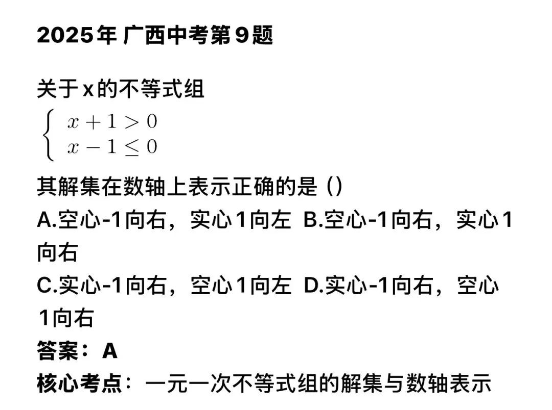 广西中考数学第9题深度复盘|近三年原题+规律总结+2026预测 第1张