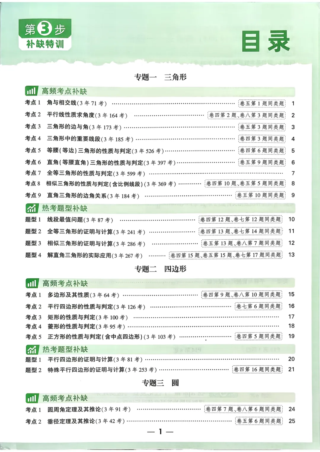 2026中考数学强化训练,含速记口诀+答案,可免费下载打印 第1张