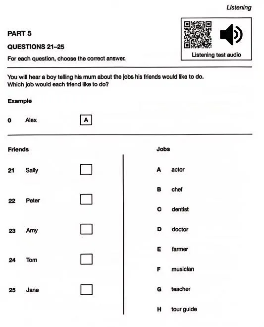 KET必刷官方真题!Test 1阅读+写作+听力+答案+范文一套免费领! 第9张