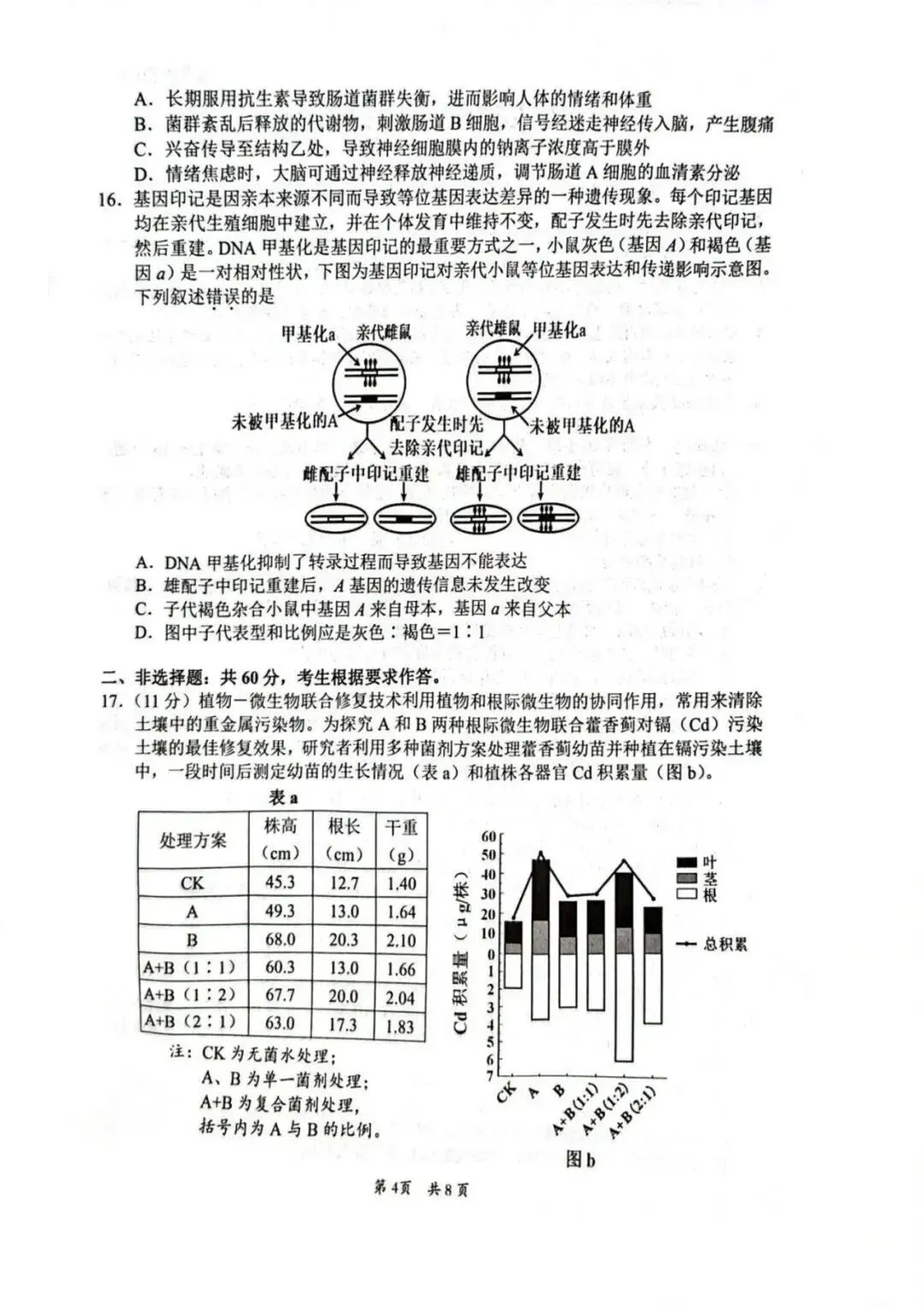 【高三生物】广东惠州市2026届高三4月模拟考试(二模)生物试题+答案 第4张