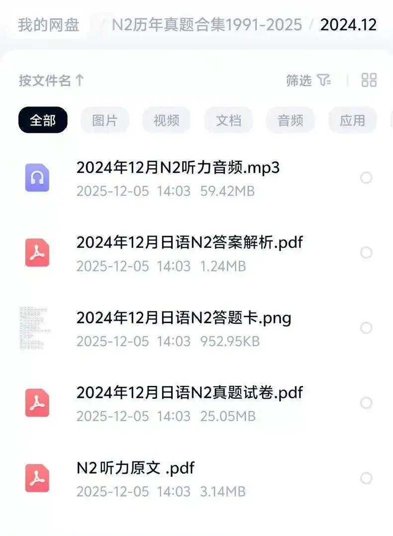 免费分享日语JLPT真题N1-N5全网最全26年最新版 第4张