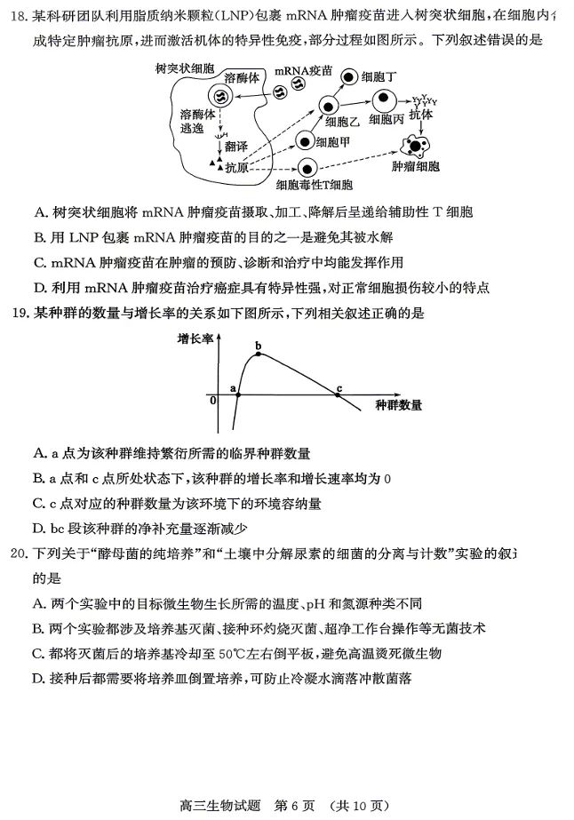山东省济南市2026届高三年级第二次模拟考试(济南高三二模)(4.15-4.17) 生物试卷及答案 第6张