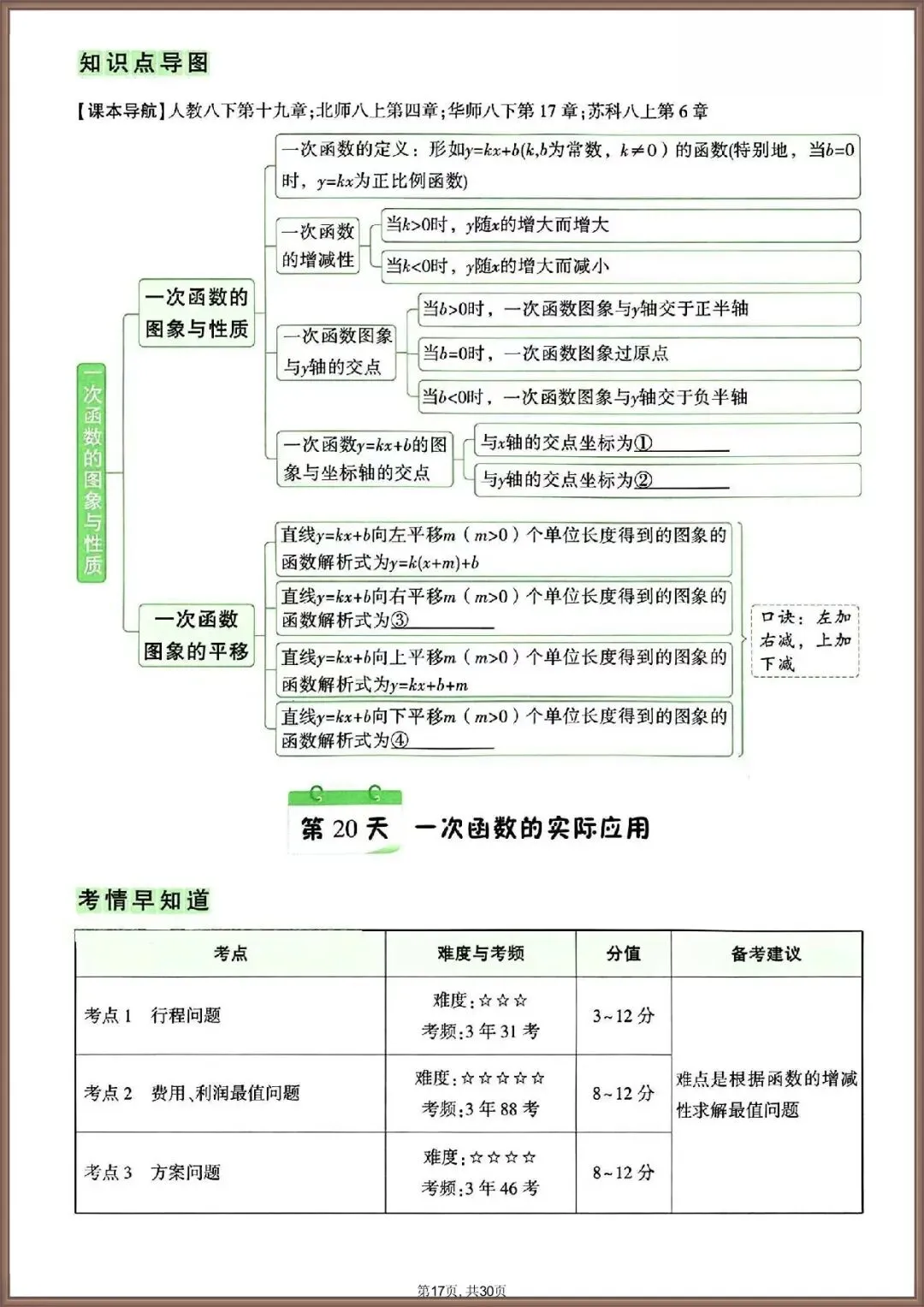 中考冲刺丨2026 年中考数学知识点梳理填空含答案(电子版可打印) 第10张