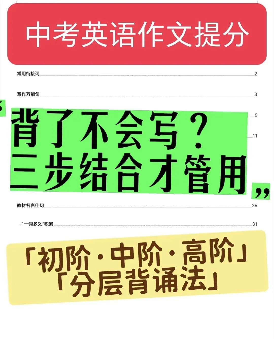 2026中考英语作文提分 第1张