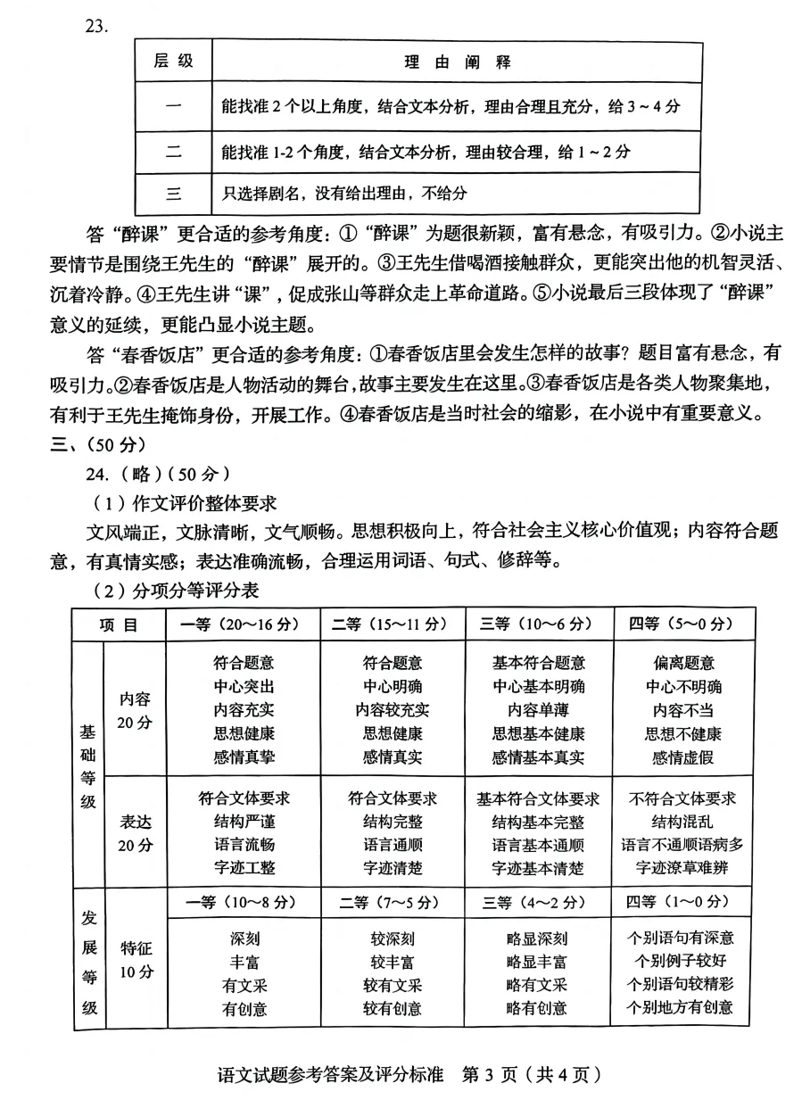 山东省2025中考统考科目语文样题与答案 第12张