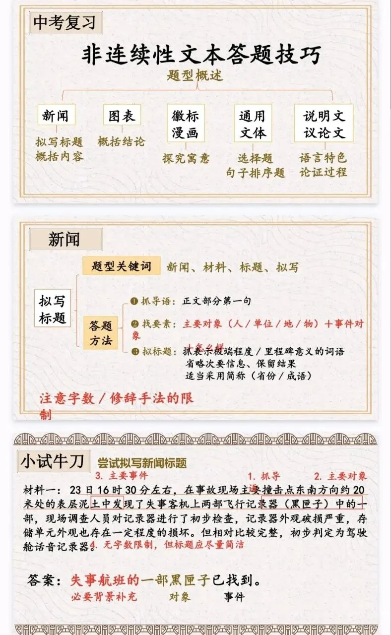 中考非连续性文本阅读,一节课讲透! 第2张