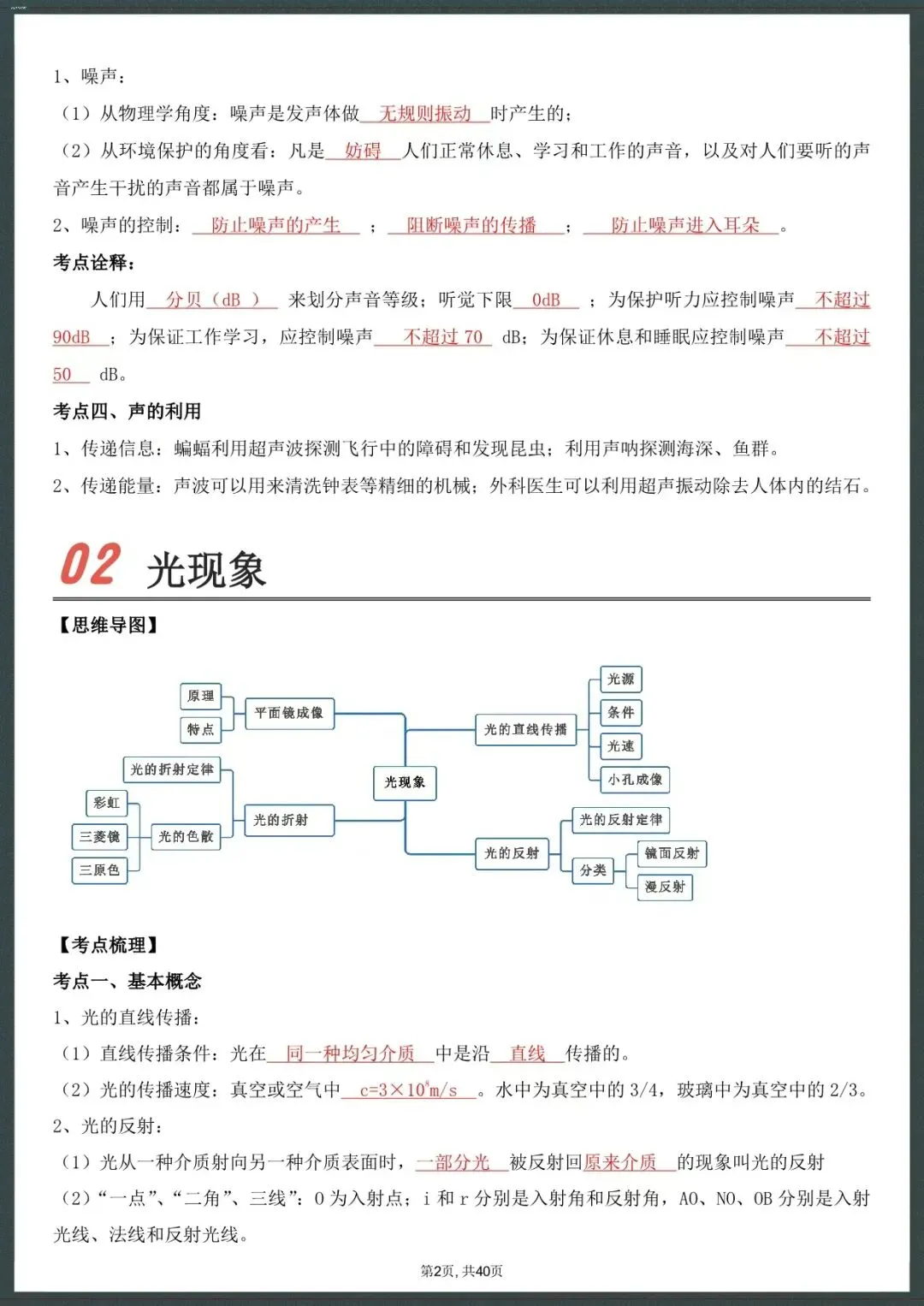 中考冲刺|2026中考物理复习详细知识点(电子版可打印) 第4张
