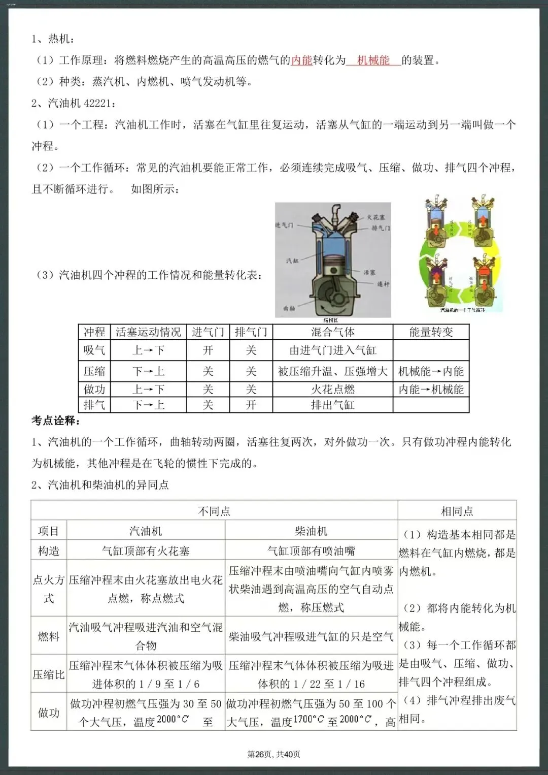 中考冲刺|2026中考物理复习详细知识点(电子版可打印) 第9张