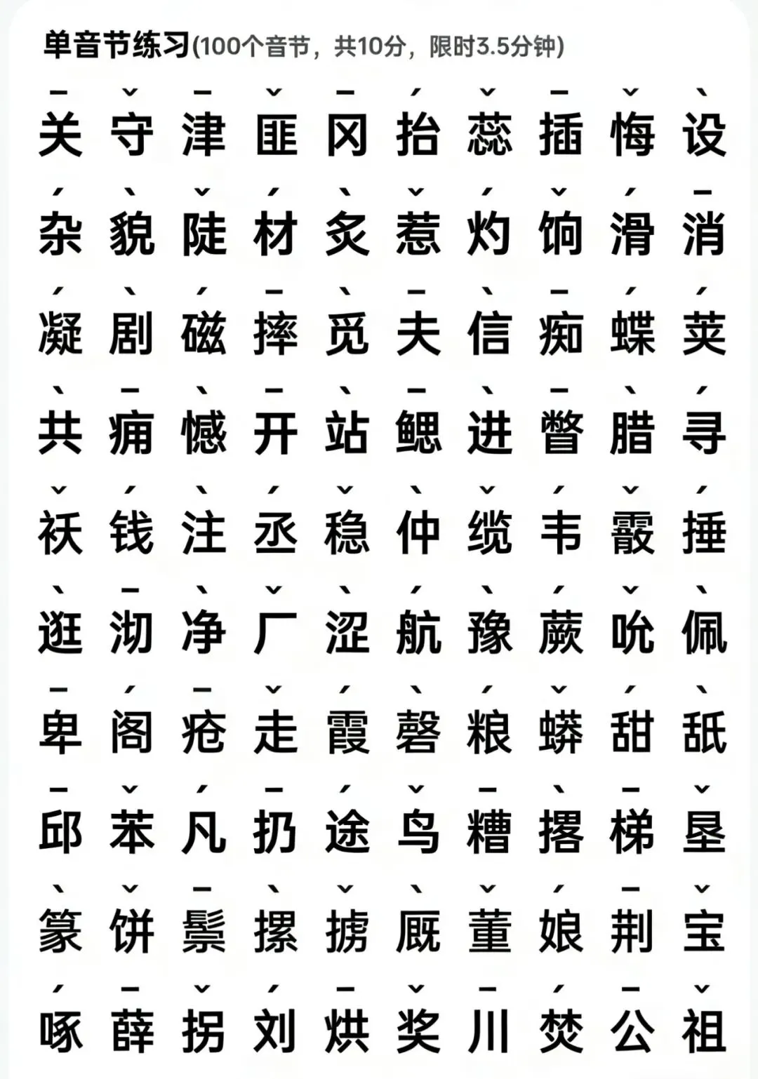 2026年4月普通话水平测试模拟测试第一套试卷 第1张