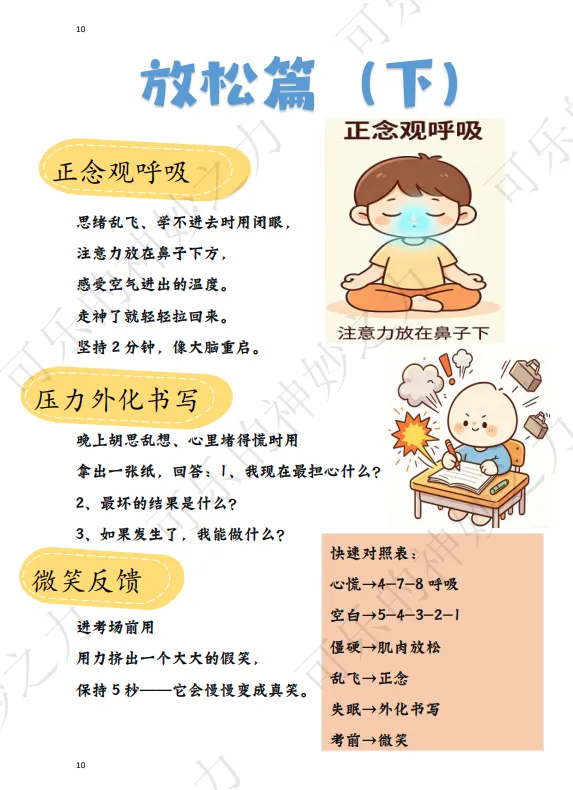 【中考考前安心手册】中考心理减压指南 第16张