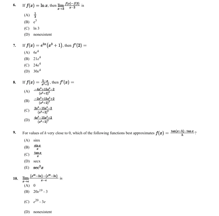 AP微积分BC第二章关键考点与典型真题解析 第2张