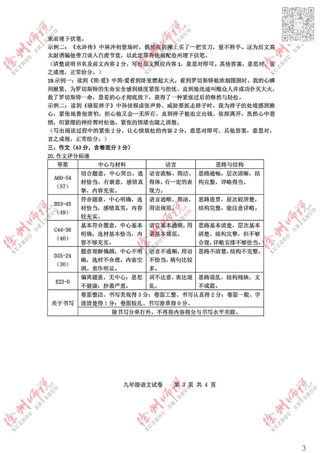 全科!2026徐州中考铜山及县区一模全科试题+答案来了 第41张