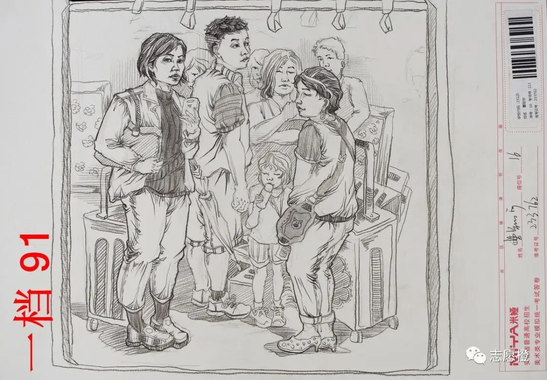 【安徽省】2024届美术模拟考试!速写还有很大进步空间!附高分卷点评! 第152张